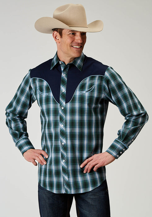 Men's Roper Ocean Plaid Western Shirt