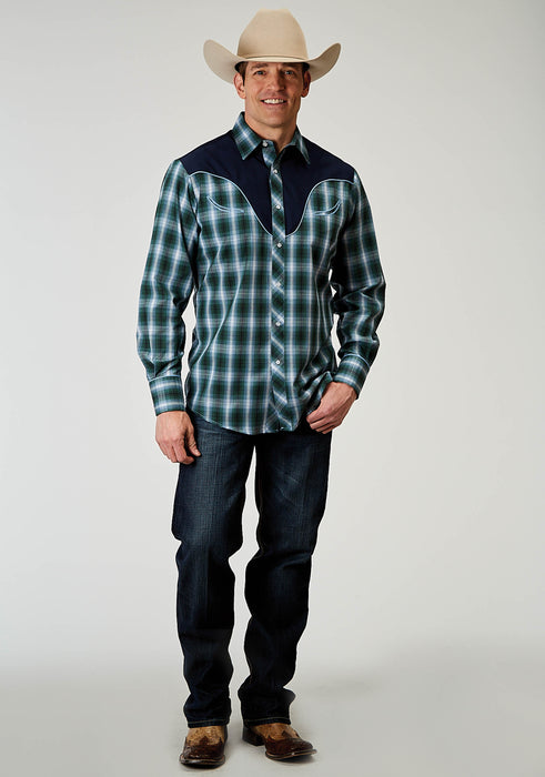 Men's Roper Ocean Plaid Western Shirt