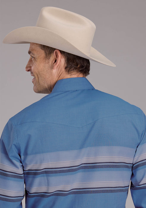 Men's Roper Border Stripe Long Sleeve Western Shirt