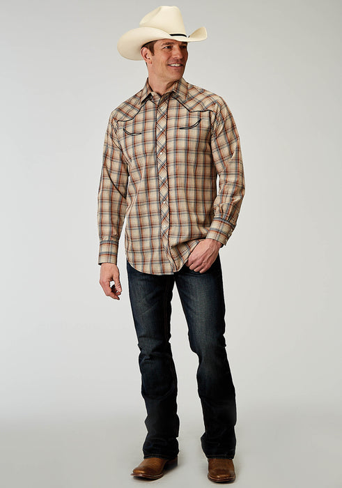 Men's Roper Brown Plaid Western Shirt