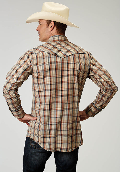 Men's Roper Brown Plaid Western Shirt