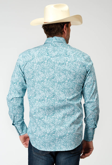 Men's Roper Teal Paisley Western Shirt