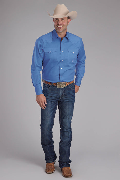 periwinkle blue mens dress shirt Roper 03-001-0326-3025 Men's Button Shirt-Periwinkle Foulard XL
