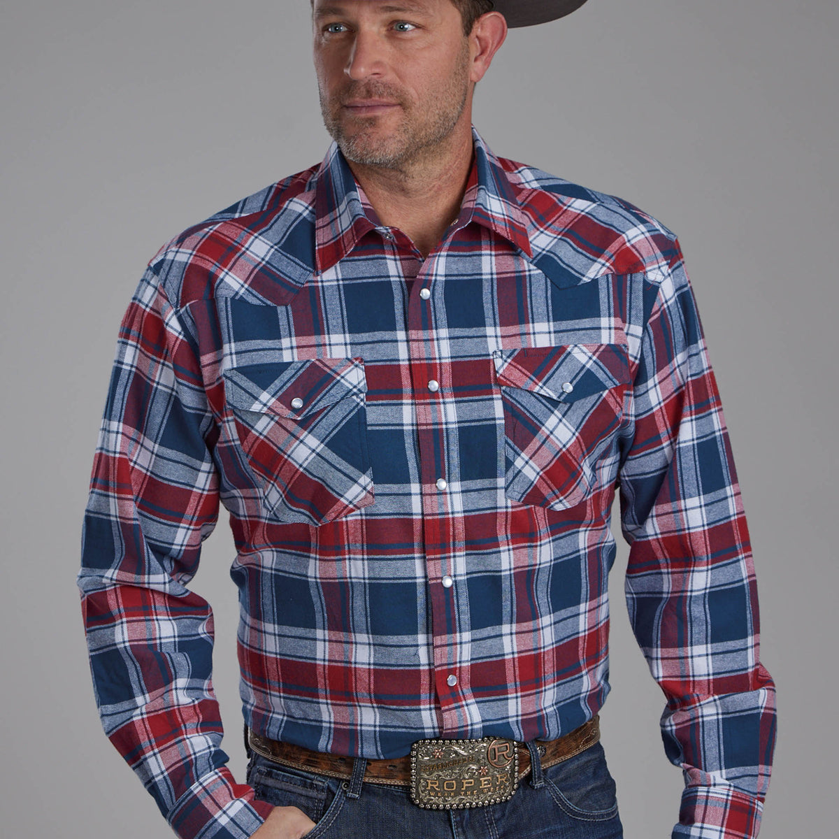 Men's Roper Unlined Western Flannel Shirt — Way Out West Trading Co