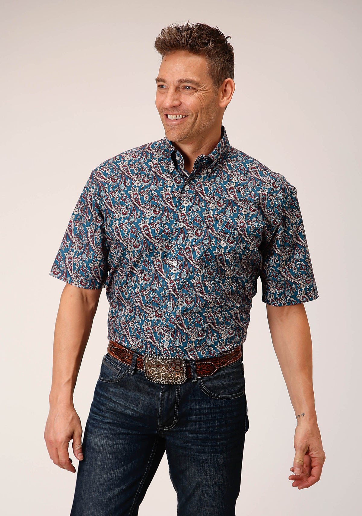 Roper Independence Foulard Short Sleeve Shirt — Way Out West Trading Co