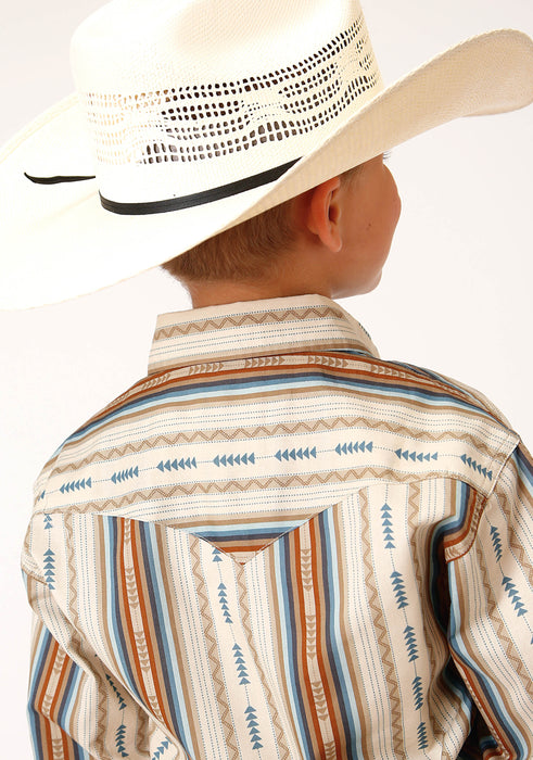 Roper Desert Stripe Aztec Long Sleeve Shirt