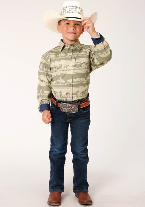 Roper Cowboy Rugby Long Sleeve Vintage Shirt — Way Out West Trading Co
