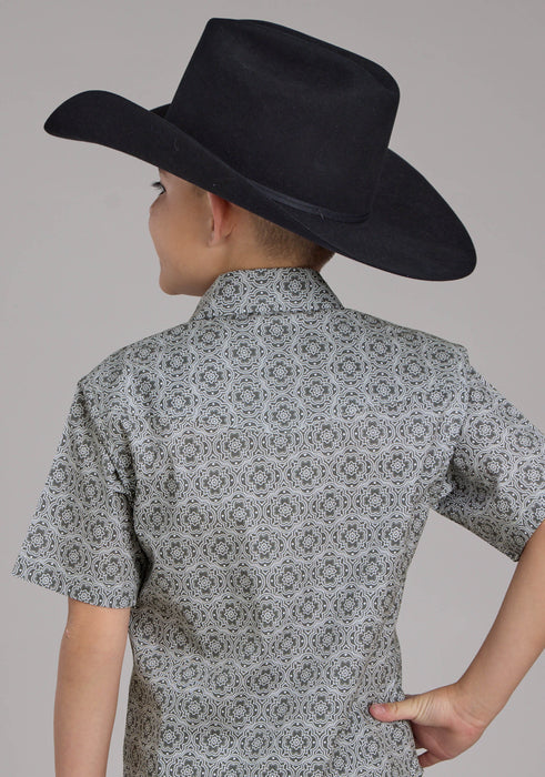 Boy's Roper Stretch Medallion Paisley Short Sleeve Shirt