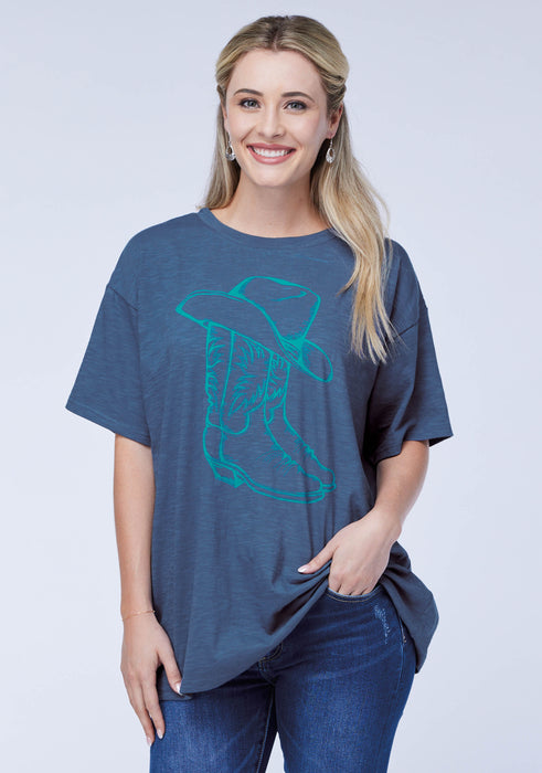 Women's Roper Navy Boyfriend Tee