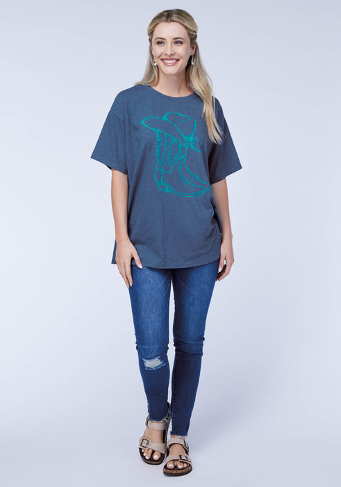 Women's Roper Navy Boyfriend Tee