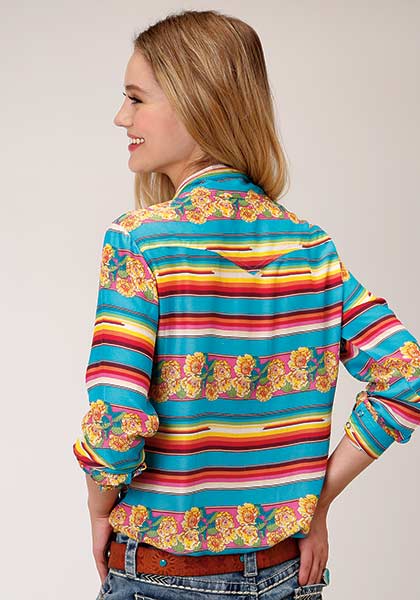 Womens Roper Serape Printed Long Sleeve Shirt