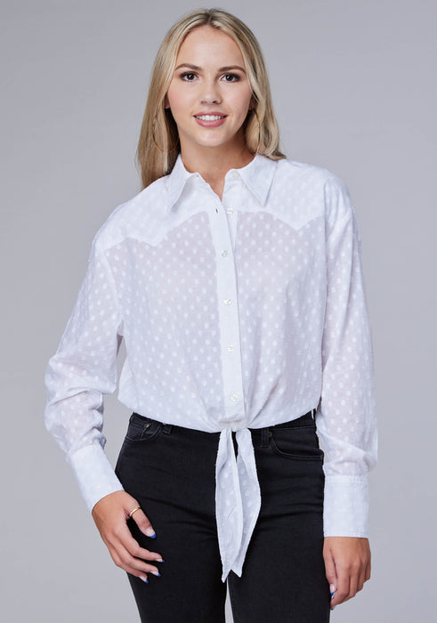 Women's Roper Solid White Western Blouse