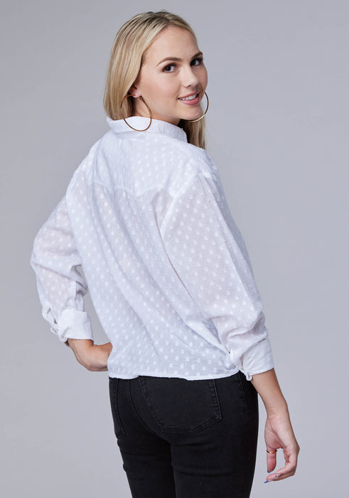 Women's Roper Solid White Western Blouse