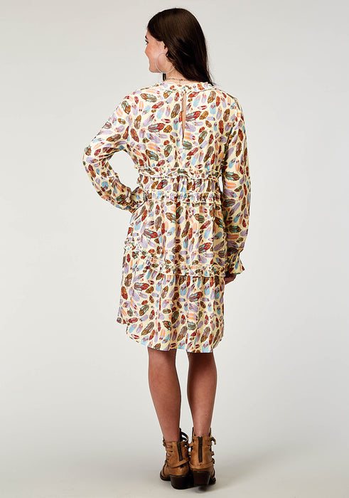 1990 FEATHER TOSS PRINTED RAYON