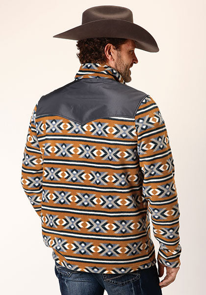 1815 ORANGE AZTEC PRT MICRO FLEECE