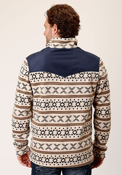 1815 CREAM AZTEC PRT MICRO FLEECE