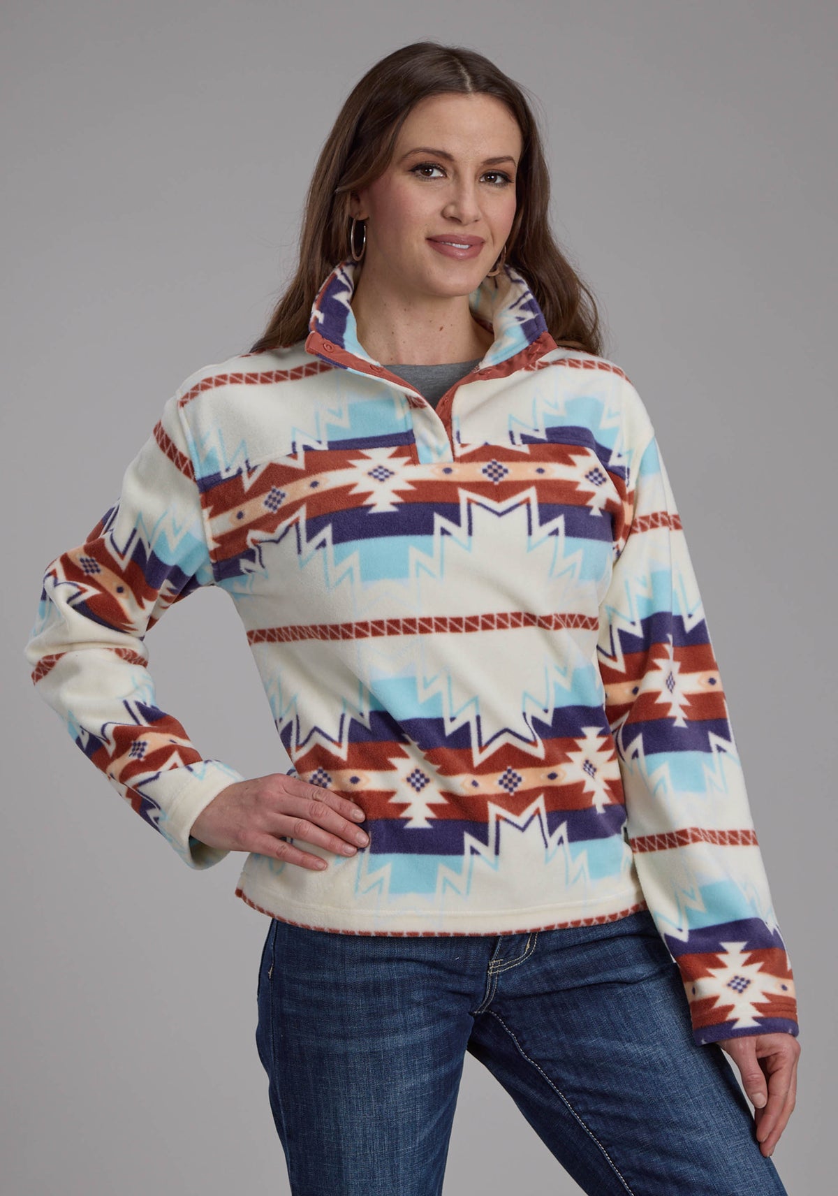 Women's Roper Cream Aztec Pull Over — Way Out West Trading Co