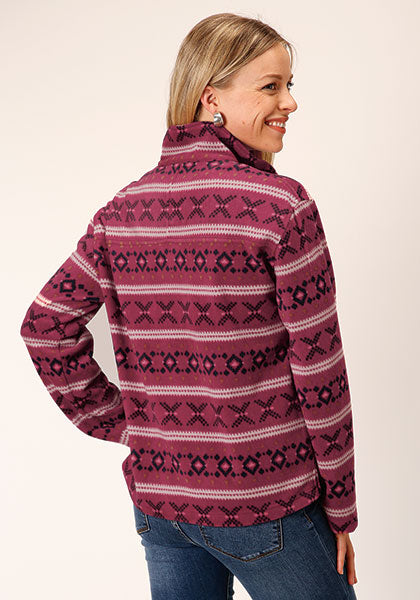 1816 RUSTY RED AZTEC PRT FLEECE