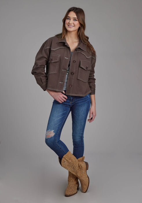 Women's Roper Brown Cropped Jacket