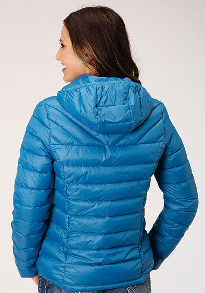 1304 CRUSHABLE HOODED DOWN COAT - TEAL
