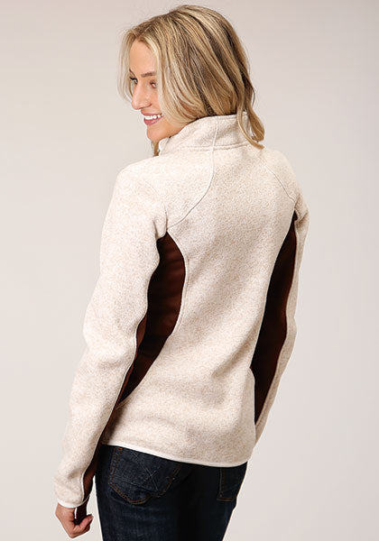 1329 SWEATER KNIT JACKET CREAM/TAUPE