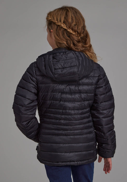 Girl's Roper Black Parachute Hooded Jacket