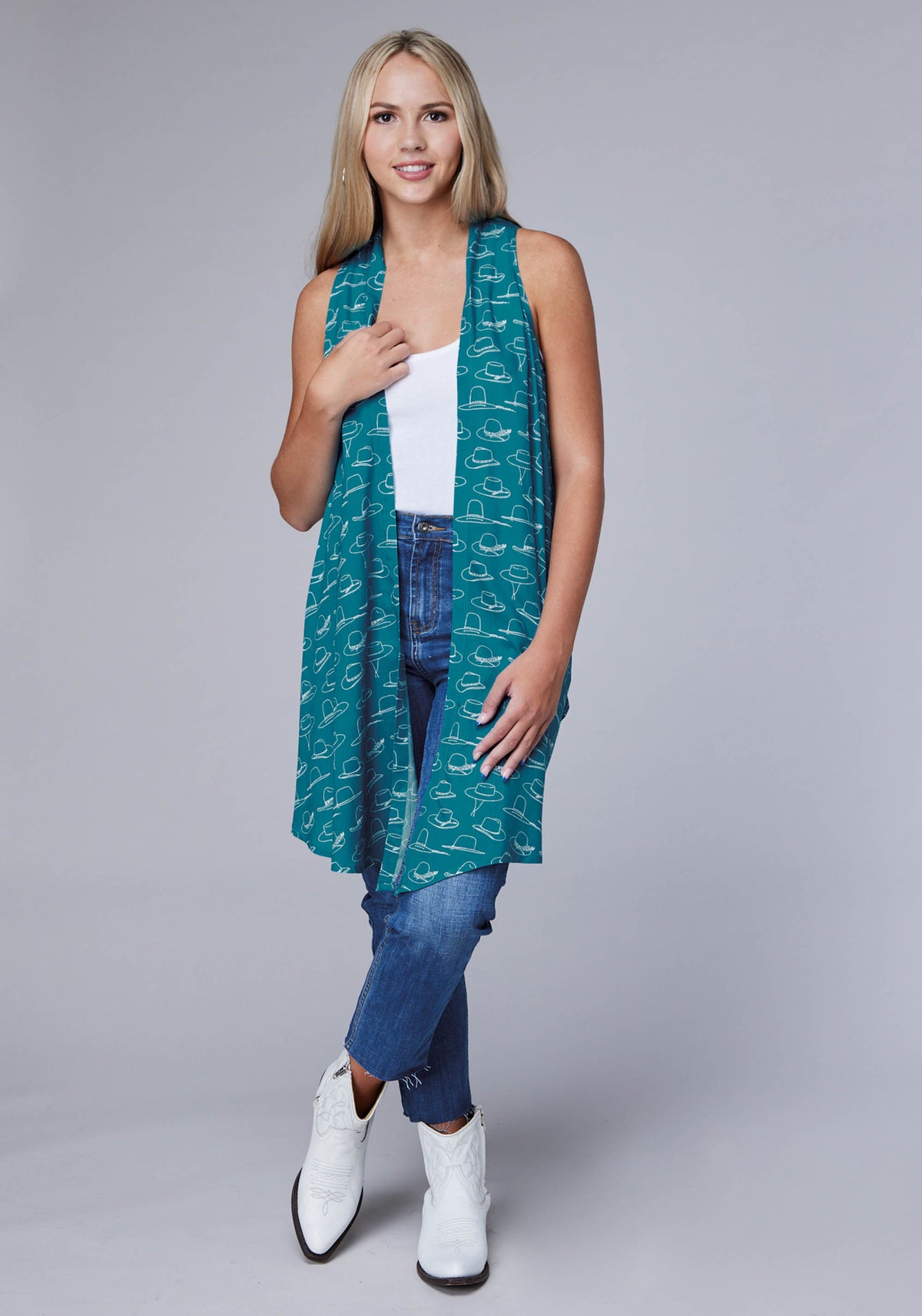 Women's Roper Sleeveless Western Cardigan — Way Out West Trading Co — free download