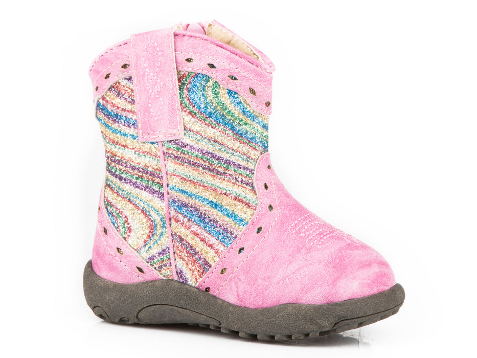 Roper "Cowbabies" Pink Swirly Glitter Infant Boot