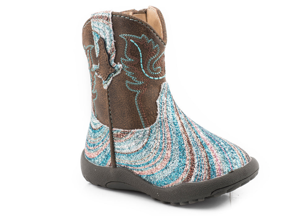 Roper "Cowbabies" Swirly Turquoise Glitter Infant Boot