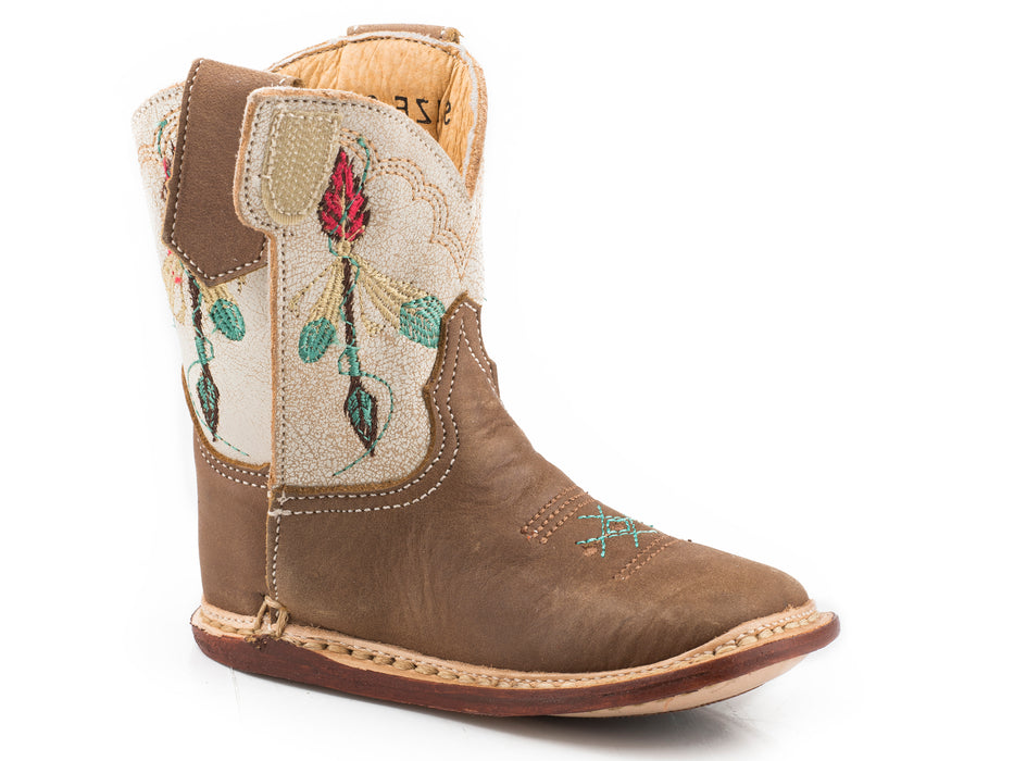 Roper "Cowbabies" Soft Tan Infant Boot w/ Embroidered Arrows
