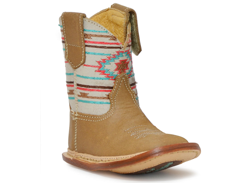 Roper "Cowbabies" Soft Tan Infant Boot w/ Native Embroidery