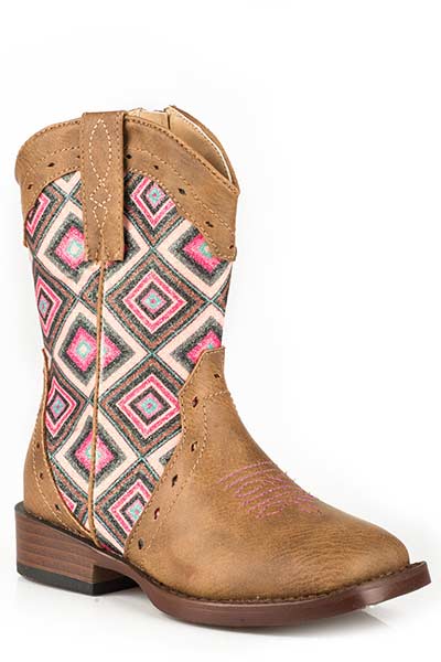 Girls Roper Triad Western Square Toe Boot