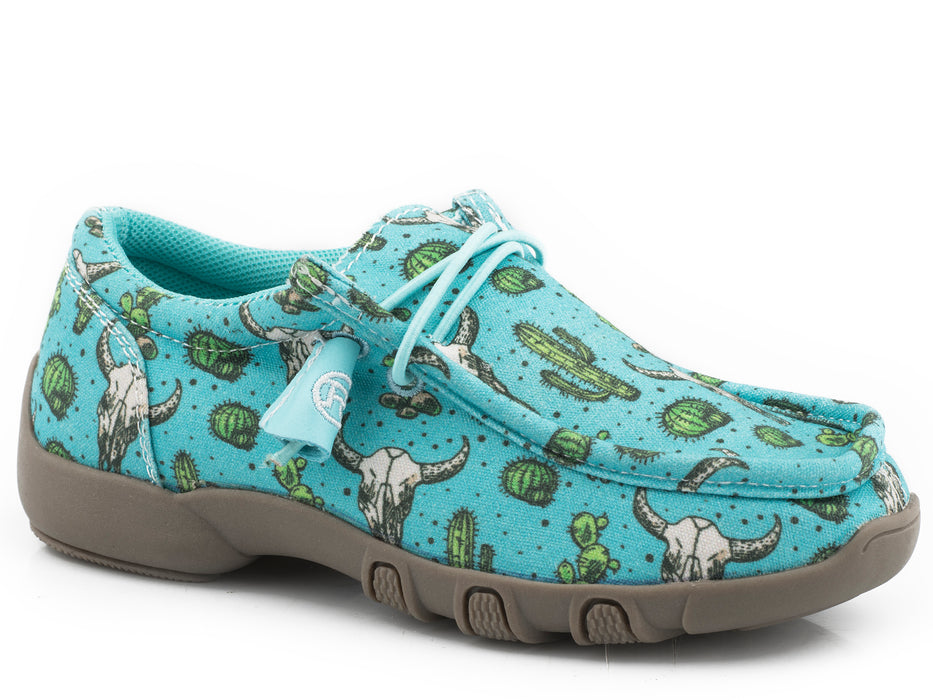 Girls Roper Blue Cacti & Skull Chukka
