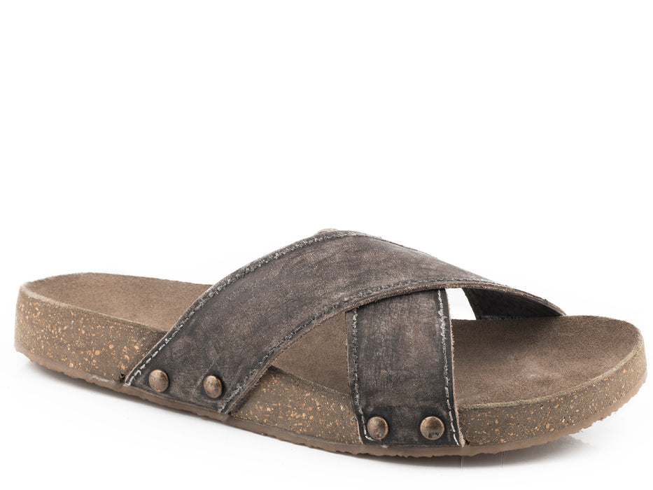 Roper Brown Sanded Leather Sandal