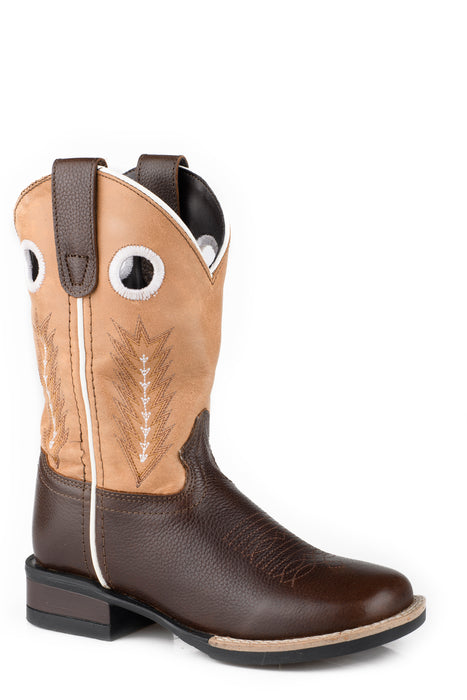 Boys Roper Dark Brown Square Toe Boot