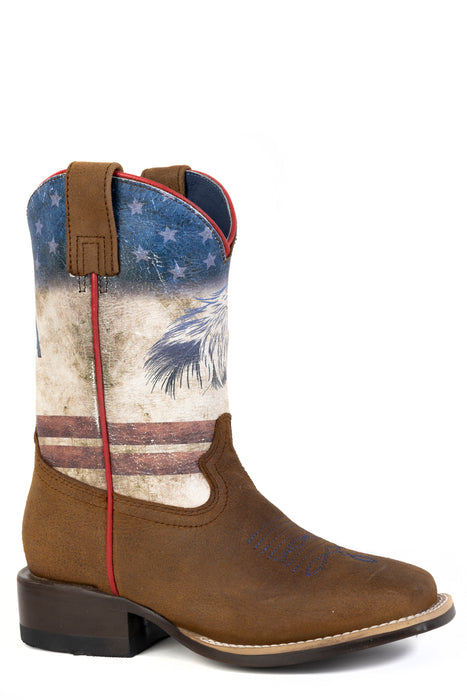 Boys Roper American Eagle Square Toe Boots