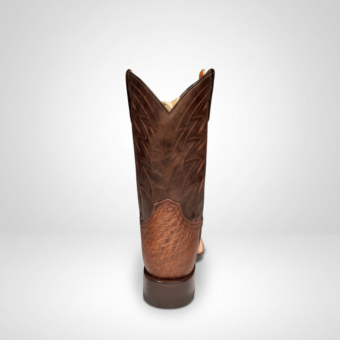 Mens Stetson Brown Smooth Ostrich Square Toe Boot