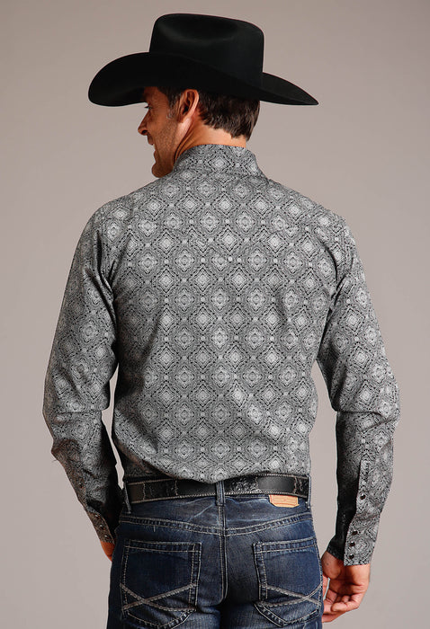 Men's Stetson Black Classic Medallion Western Shirt