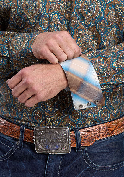 Mens Stetson Medallion Paisley Western Shirt