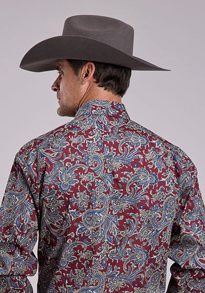 Mens Stetson Ruby Paisley Western Shirt
