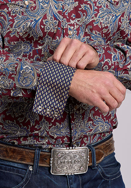 Mens Stetson Ruby Paisley Western Shirt
