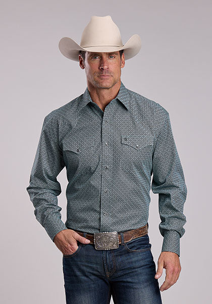 Mens Stetson Forest Mosaic Western Shirt
