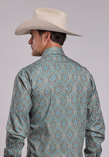 Mens Stetson Spruce Medallion Western Shirt
