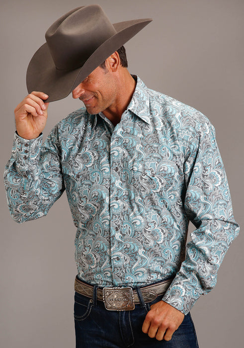 Stetson Silver Sage Paisley Long Sleeve Shirt
