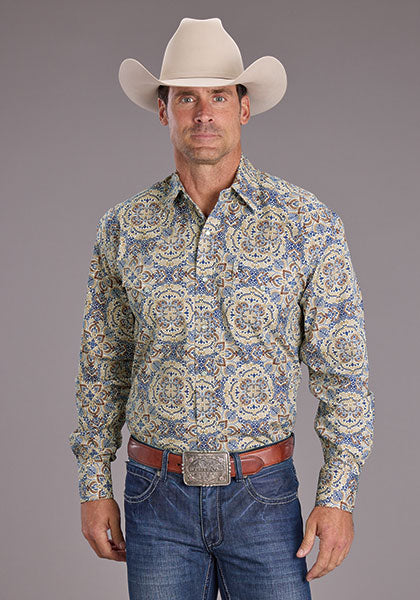 Mens Stetson Summer Paisley Western Shirt