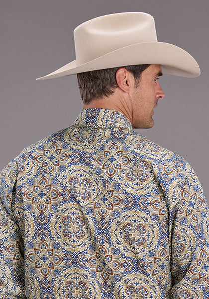 Mens Stetson Summer Paisley Western Shirt