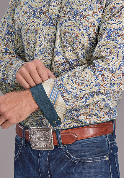 Mens Stetson Summer Paisley Western Shirt
