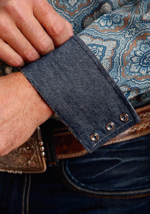 Men's Stetson Blue Sierra Paisley Western Shirt