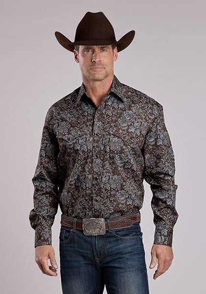 Mens Stetson Fall Paisley Western Shirt