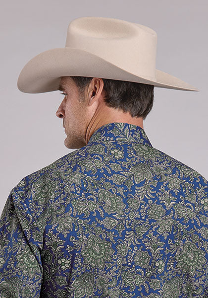 Mens Stetson Moss Paisley Western Shirt